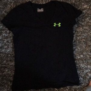UA Black T-shirt with lime green writing